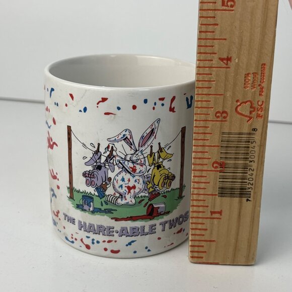 VTG Enesco 1986 In Over Our Heads ‘The Hare-Able Twos’ Coffee Mug Bunny Parents - Picture 4 of 6